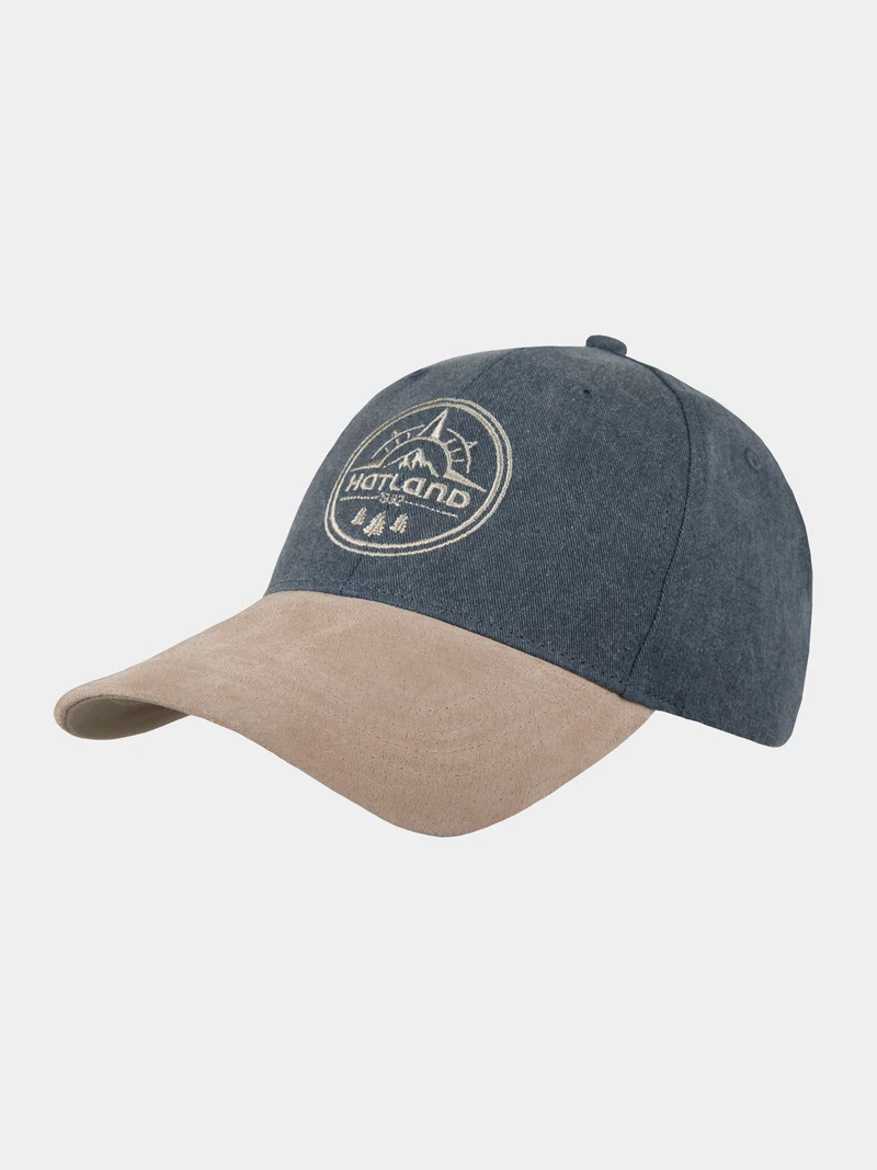 Abel - Katoenen baseball cap met suéde klep - Marine blauw