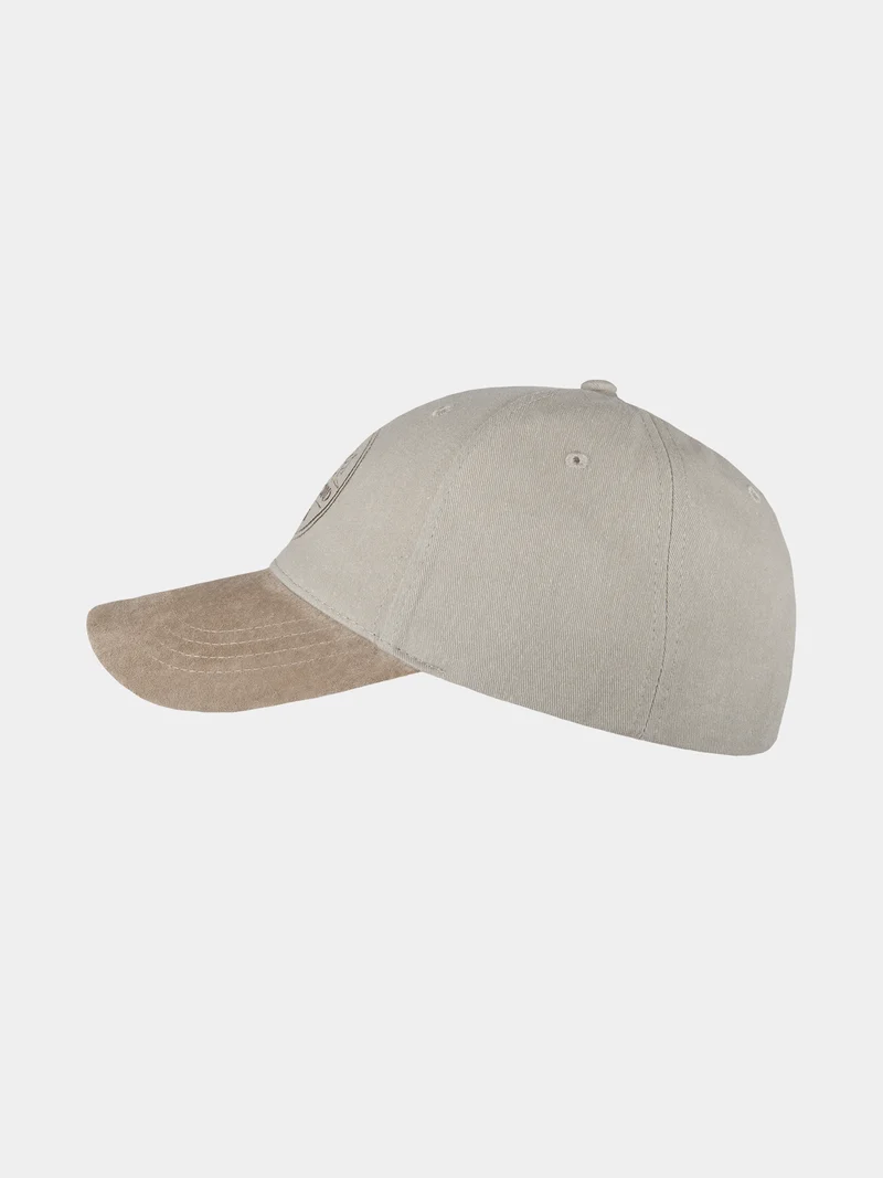 Abel - Katoenen baseball cap met suéde klep - Naturel