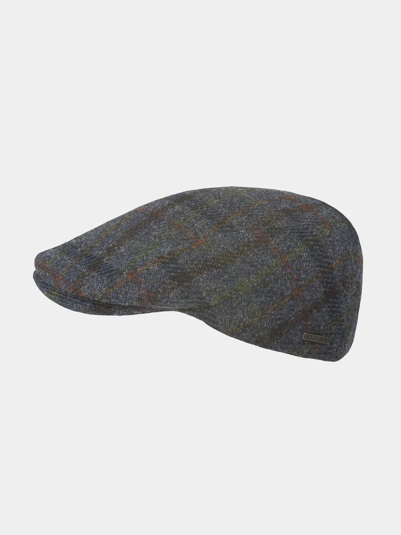 Earl - Harris Tweed flat cap - Marine blauw