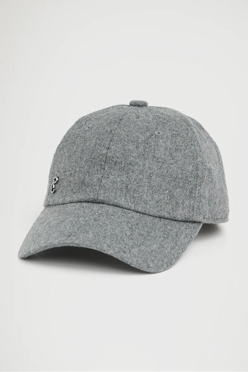 Gorra gris oscuro vigoré en mezcla de lana con logo metálico Polo Club