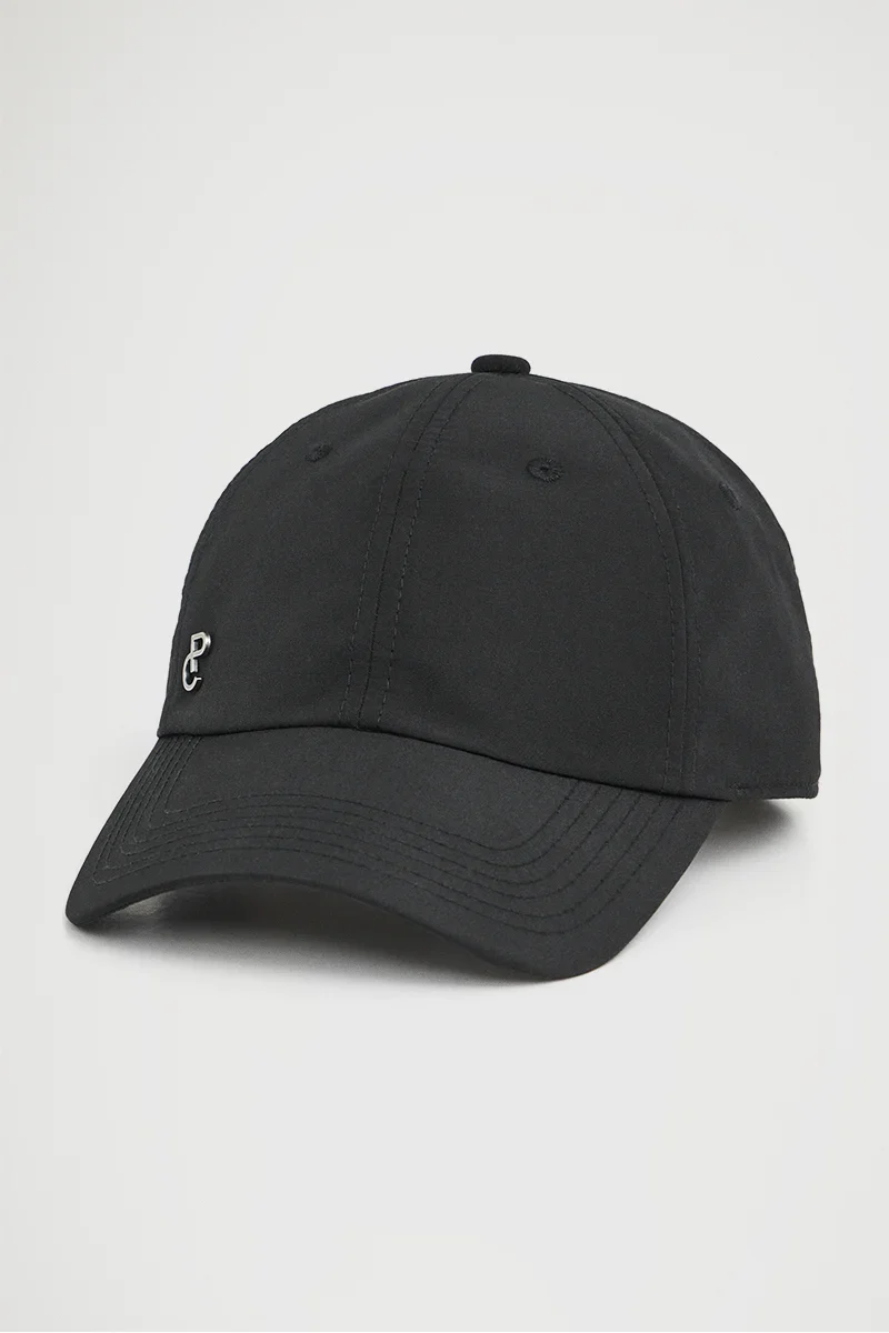 Gorra negra de seis paneles en tejido técnico Polo Club