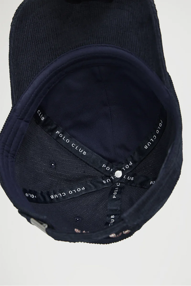 Gorra azul marino de pana con logo Rigby go