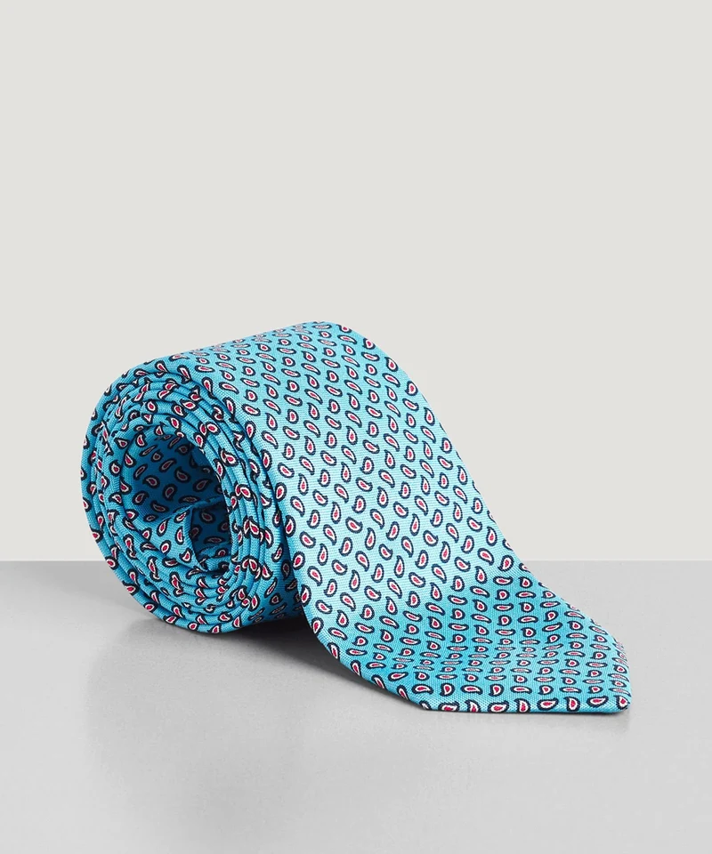 Das zijde lichtblauw paisley