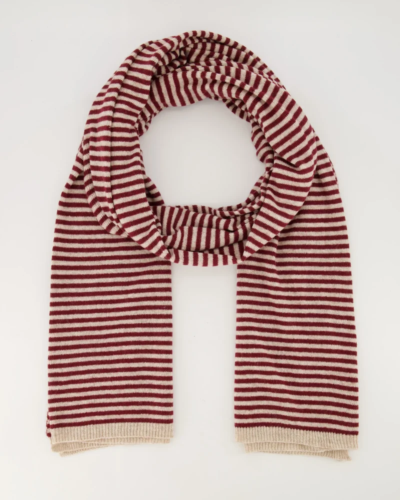 Cashemere sjaal Cassy gestreept Bordeaux