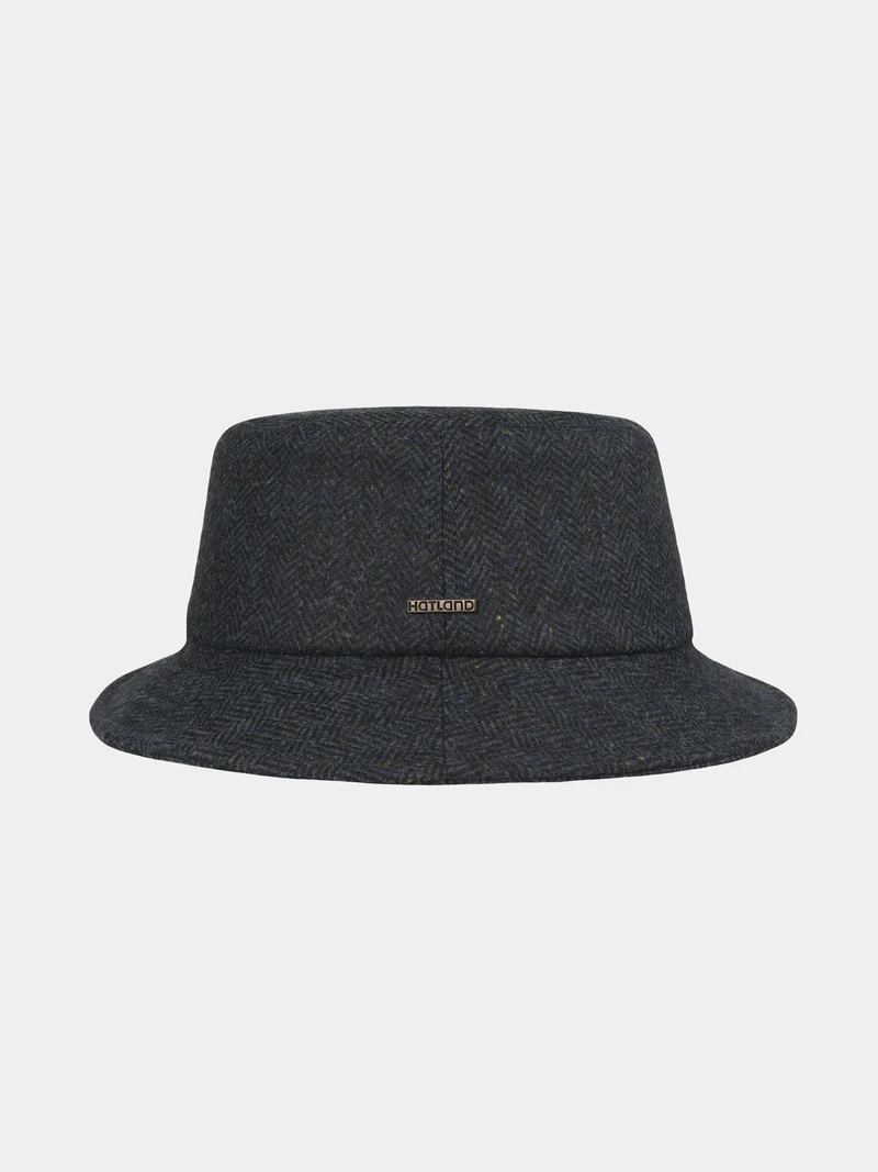 Bink - Wollen visgraat bucket hoed - Marine blauw