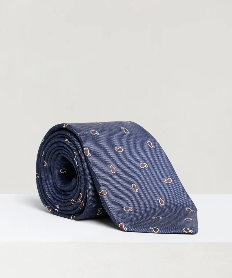 Das paisley zijde blauw