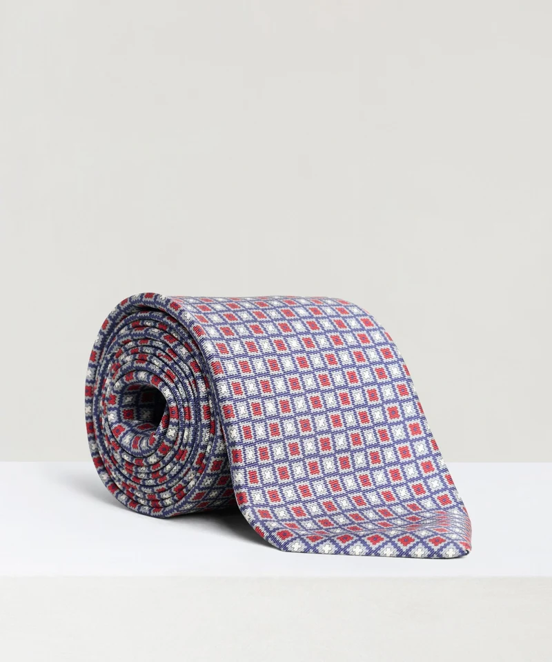 Das geometrisch patroon zijde rood