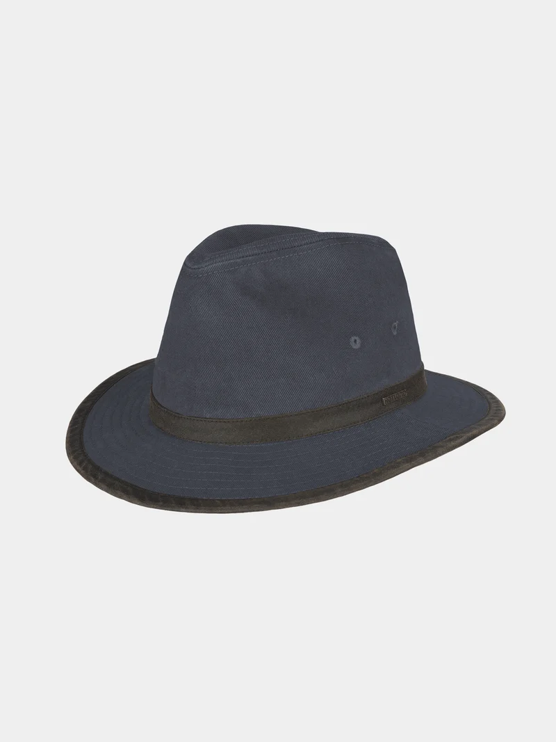 Donoven - Katoenen fedora hoed - Marine blauw