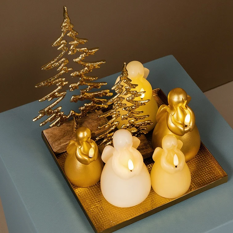 Engel kaars Led goud S
