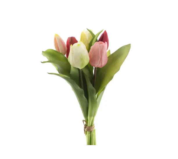 Real Touch Vermeer tulip bundle Sally X7 pink/cream combo 31cm