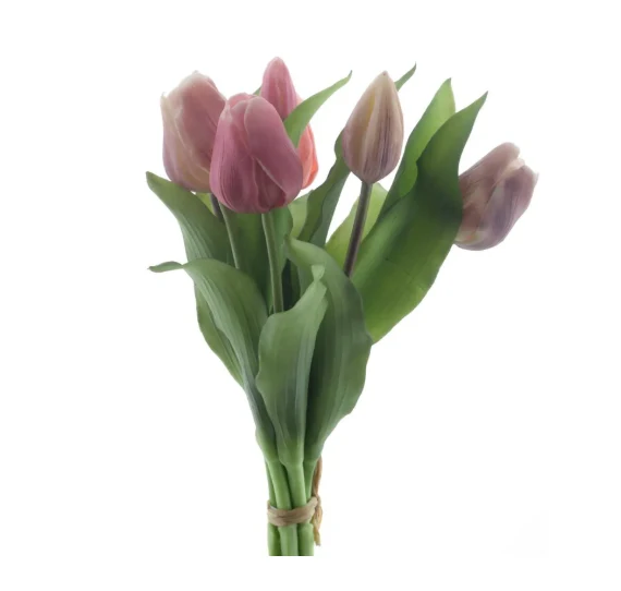 Real Touch Vermeer tulip bundle Sally X7 new mauve/pink combo 31cm