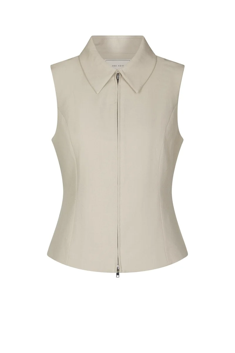 Neo Noir - Annabella Structure Waistcoat 165355 - 122 - Creme