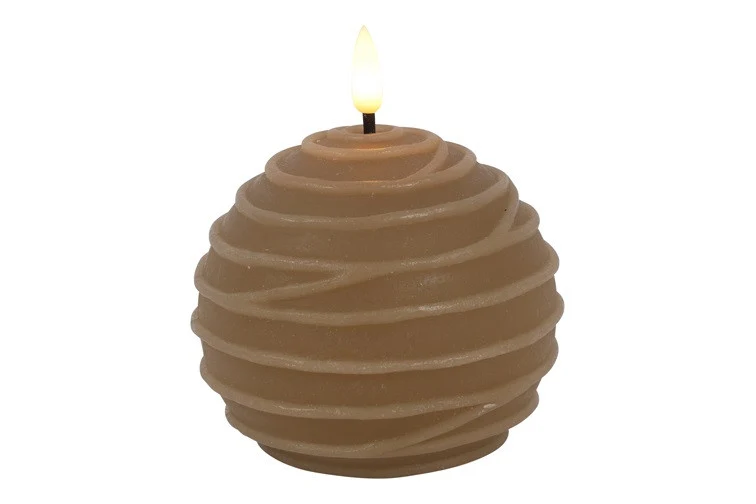 Bol kaars Led taupe