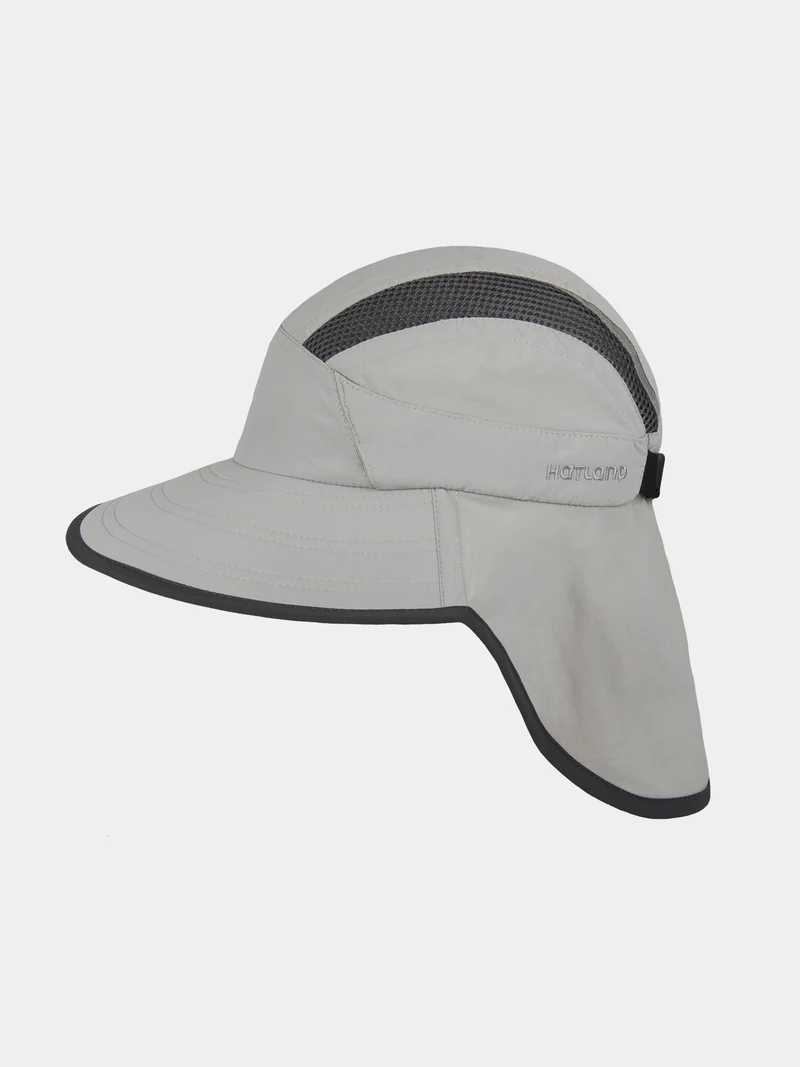 Cebas - Pet met brede klep en nekflap - Licht grijs