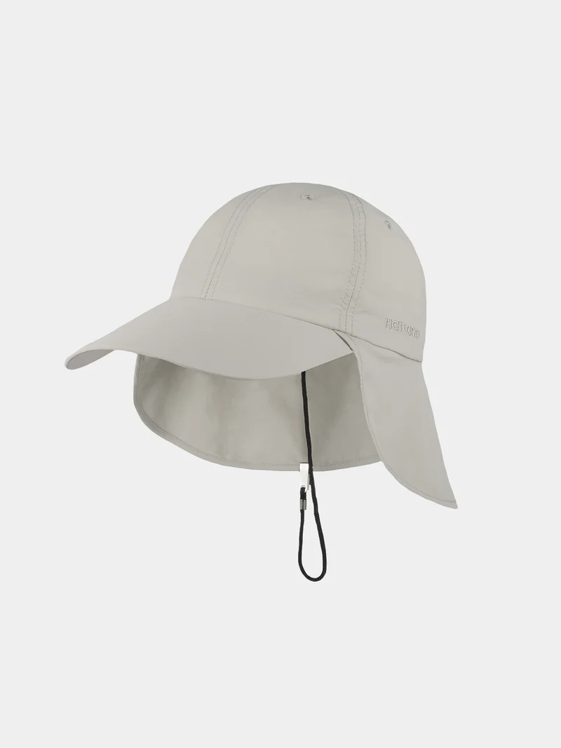 Dean - Baseball cap met lange klep en nekflap - Licht grijs