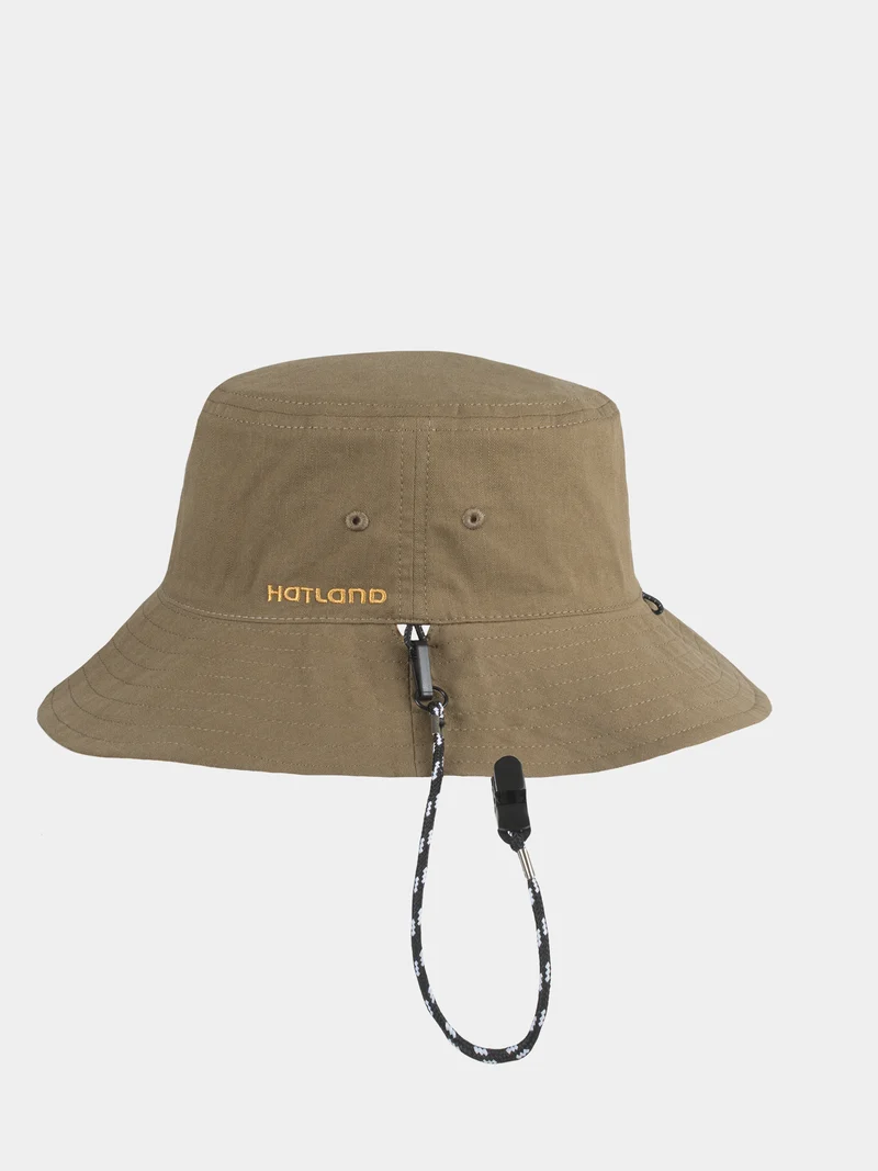 Elin Reversible - Katoenen bucket met cap keeper - Olijf groen