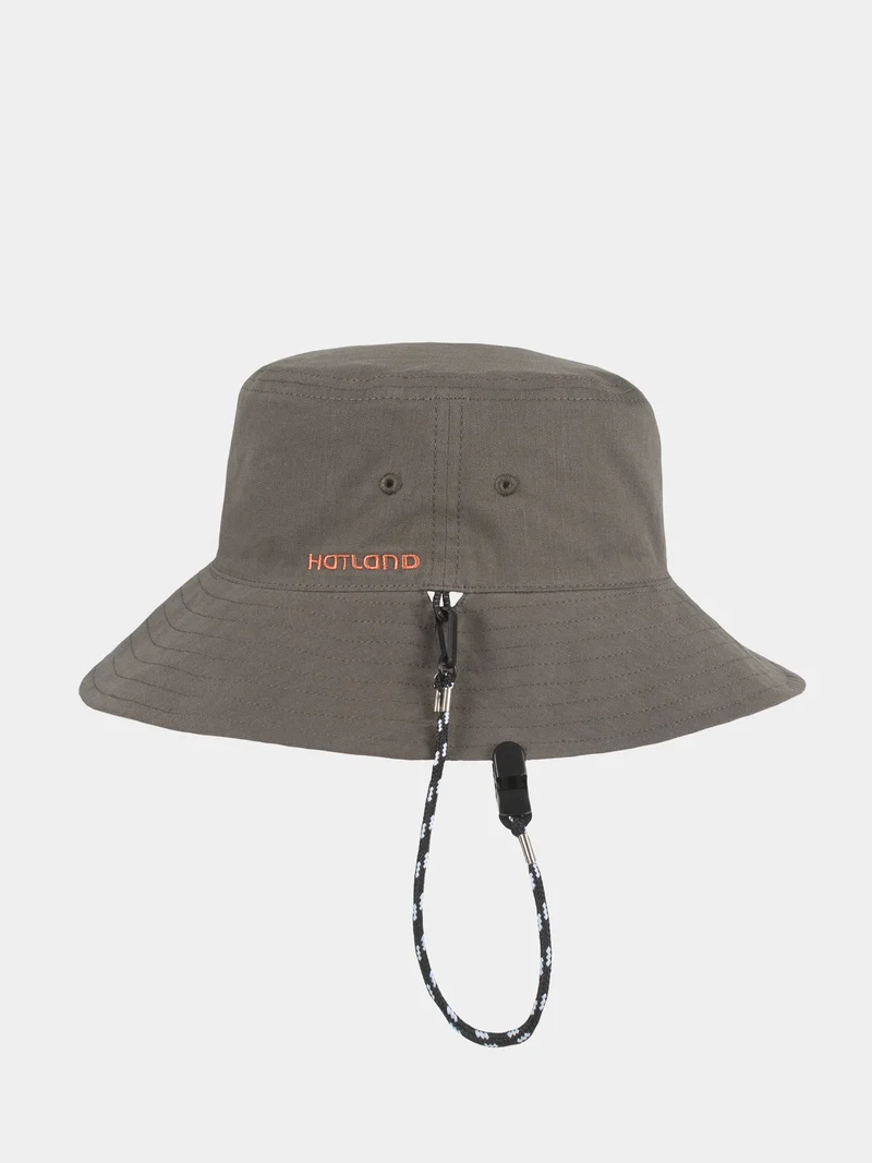 Elin Reversible - Katoenen bucket met cap keeper - Grijs
