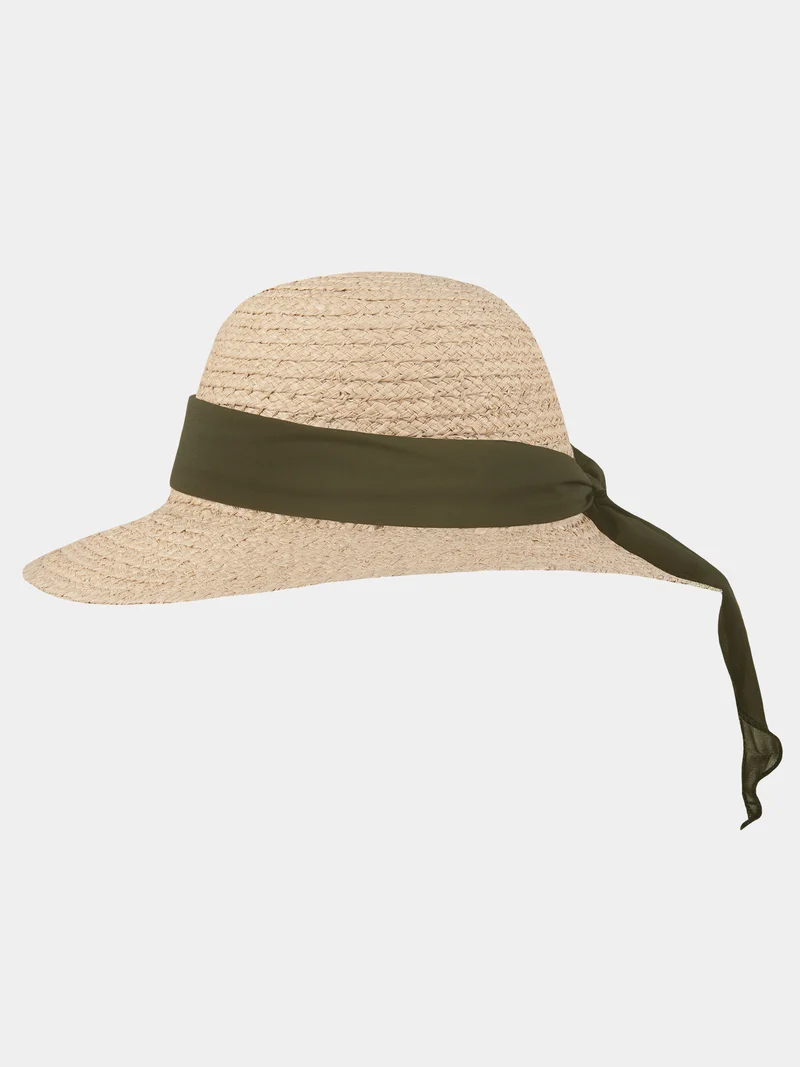 Ocillia - Raffia zonnehoed - Olijf groen