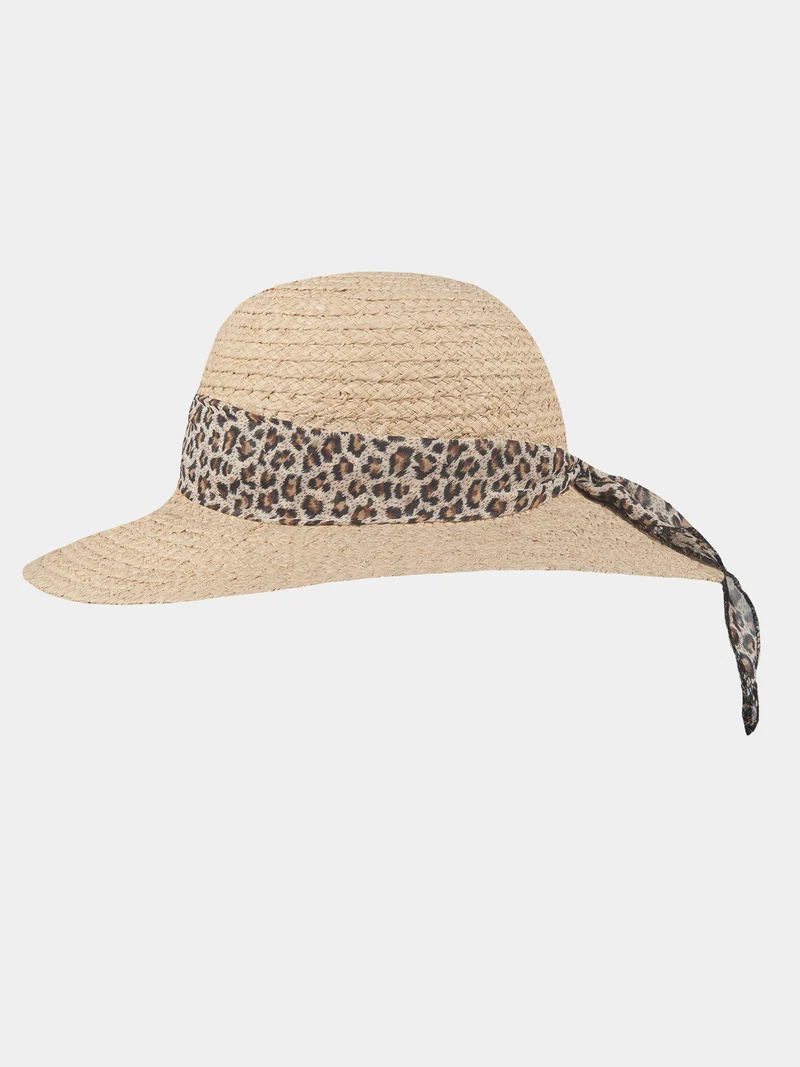 Ocillia - Raffia zonnehoed - Luipaard