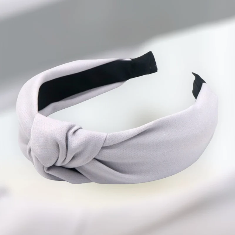 Diadeem knoop Silk Lichtgrijs