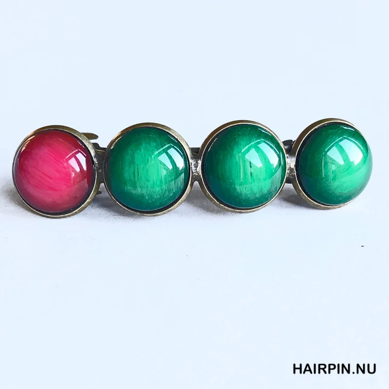 Color Hairclip groen - rood