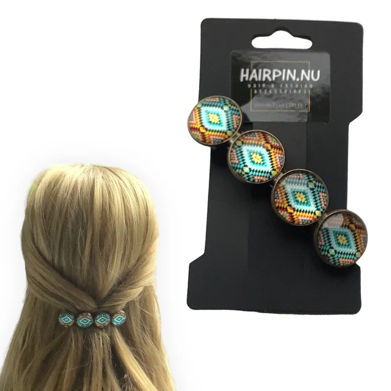 Color Hairclip haarspeld mandala bohemian ibiza boho print XL-021.25