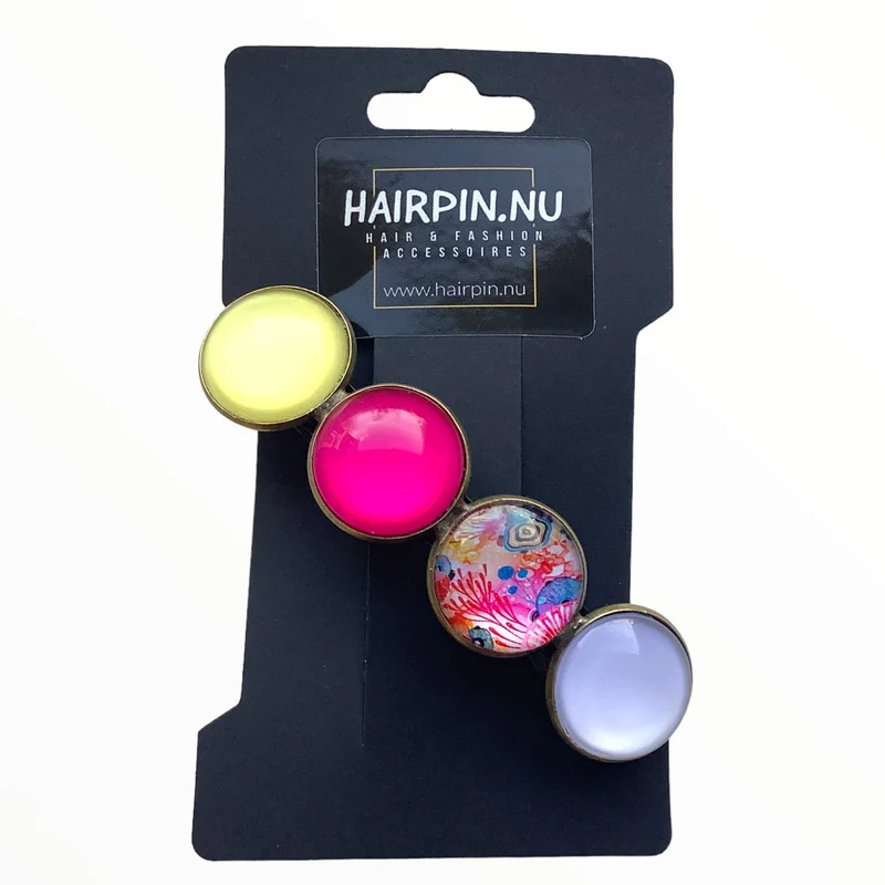 Color Hairclip haarspeld roze print XL
