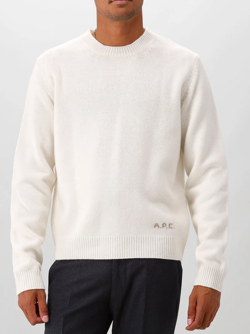 A.P.C. Gebreide Trui Ecru Edmond