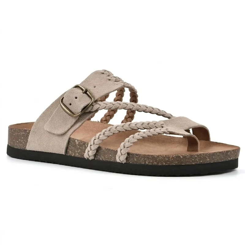 Platte sandalen met geweven bandjes voor dames