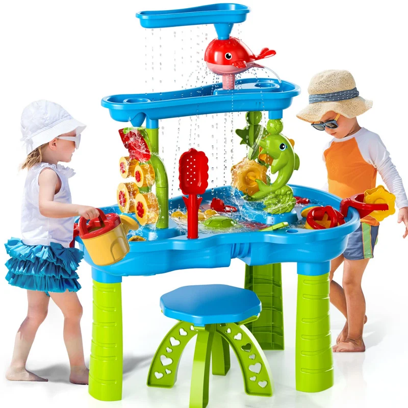 Zand- en watertafel met drie lagen