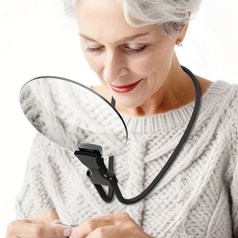 Handsfree vergrootglas met nekhouder, 5x vergroting