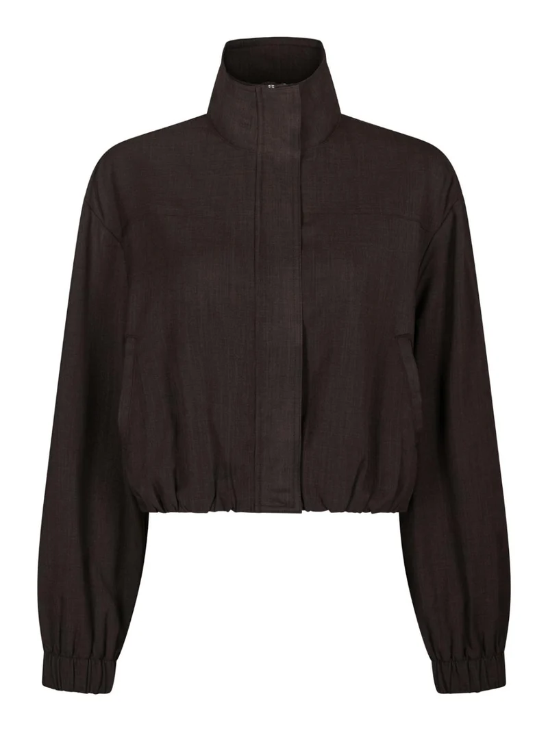 Felicity zip blouse dark brown