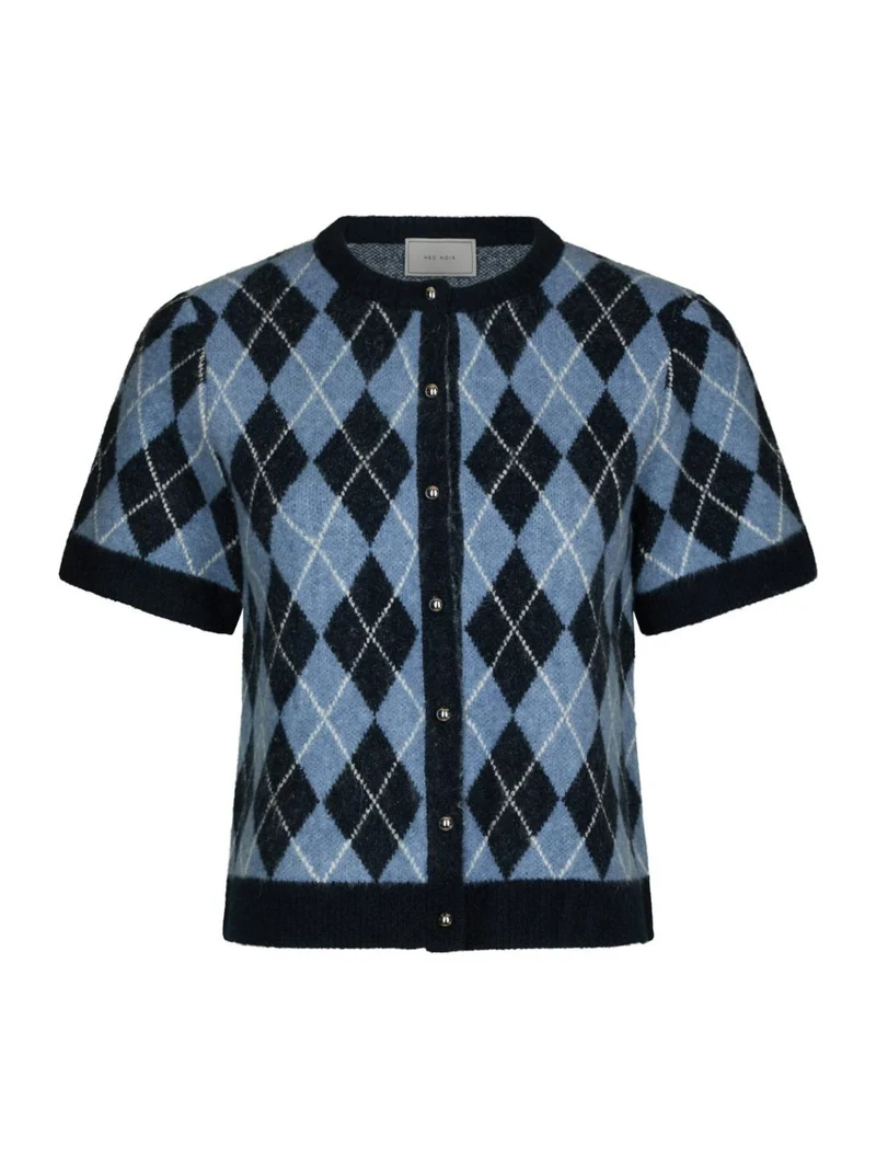 Allestar check knit cardigan