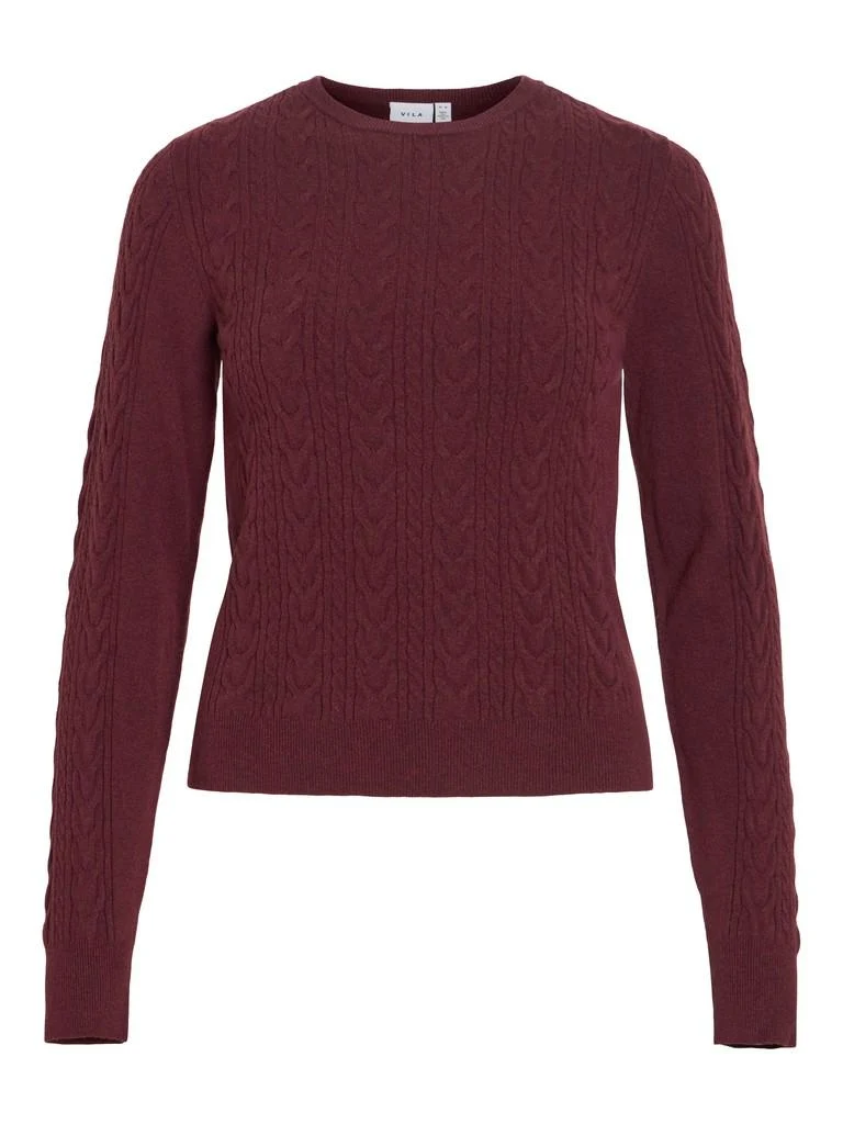VIKERRY O-NECK CABLE L/S KNIT