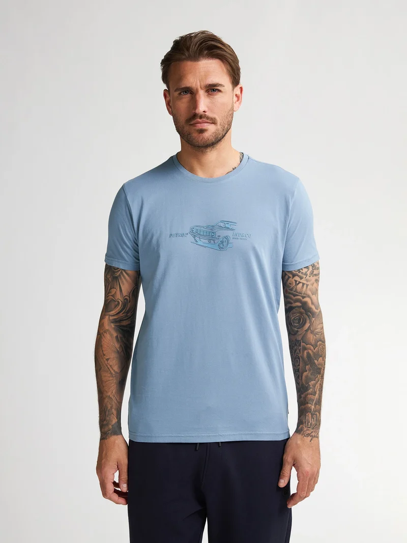T-shirt met Reliëfopdruk Devils Tower
