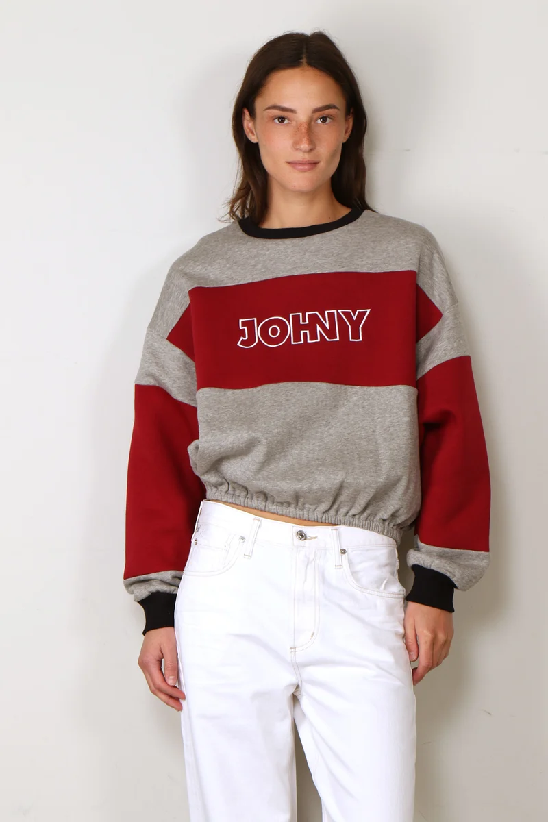Johny - Sweater - Oscar - Grey/ Burgundy