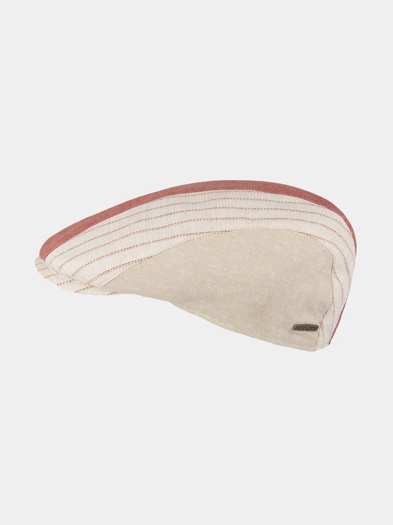 Caleb - Linnen flat cap - Rood