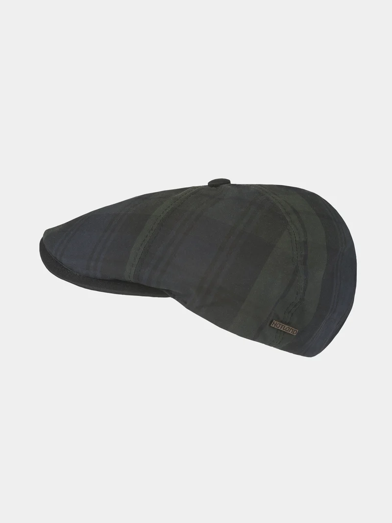Damir - Katoenen wax flatcap - Marine blauw