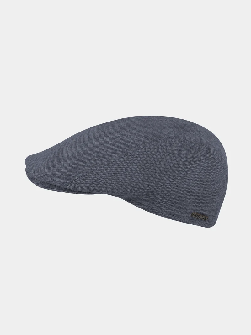 Edson - Canvas flat cap - Marine blauw