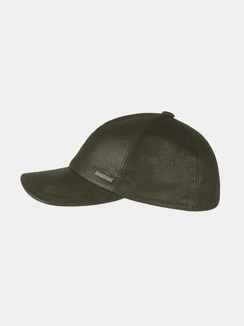 Bono - Leren baseball cap - Olijf groen