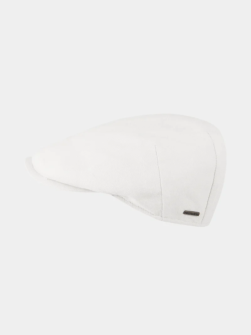 Davis Piqué - Katoenen flatcap - Wit