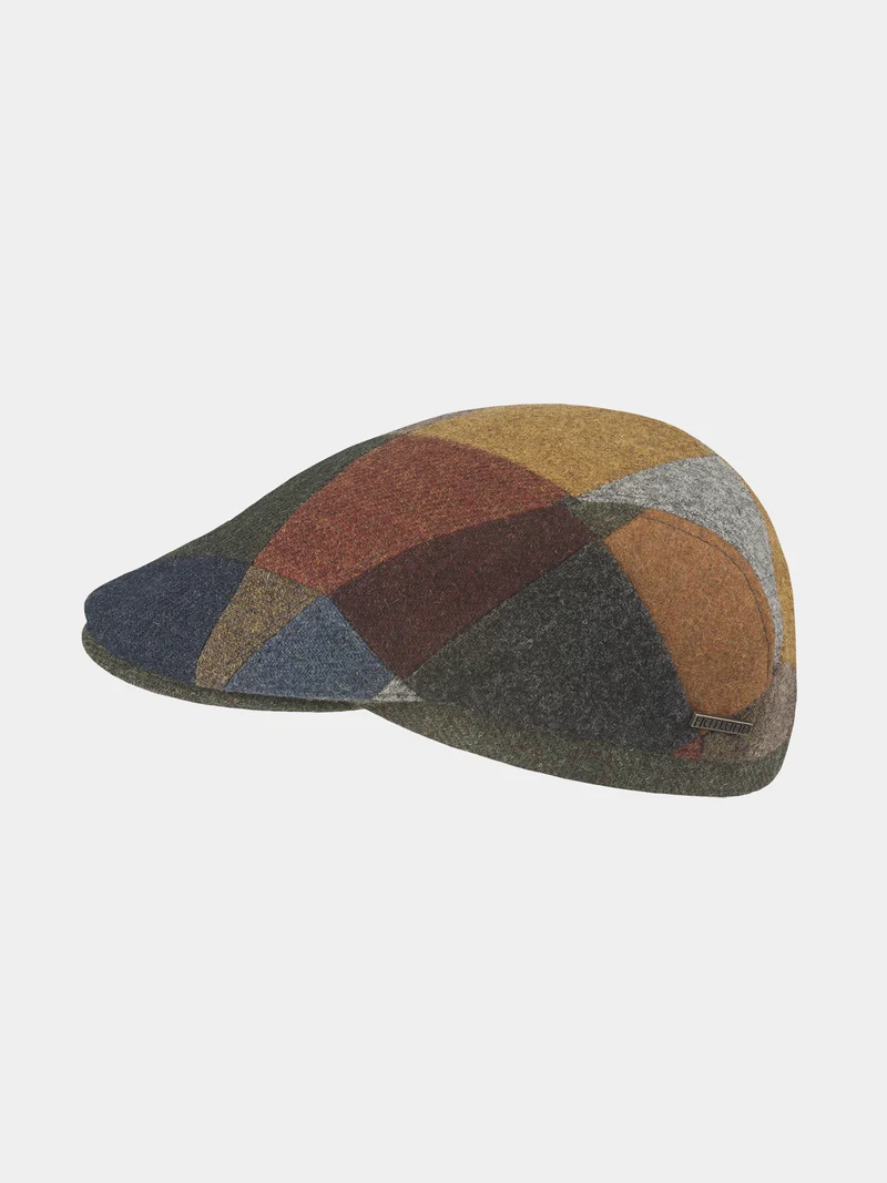 Daley - Wollen patchwork flat cap - Meerdere kleuren