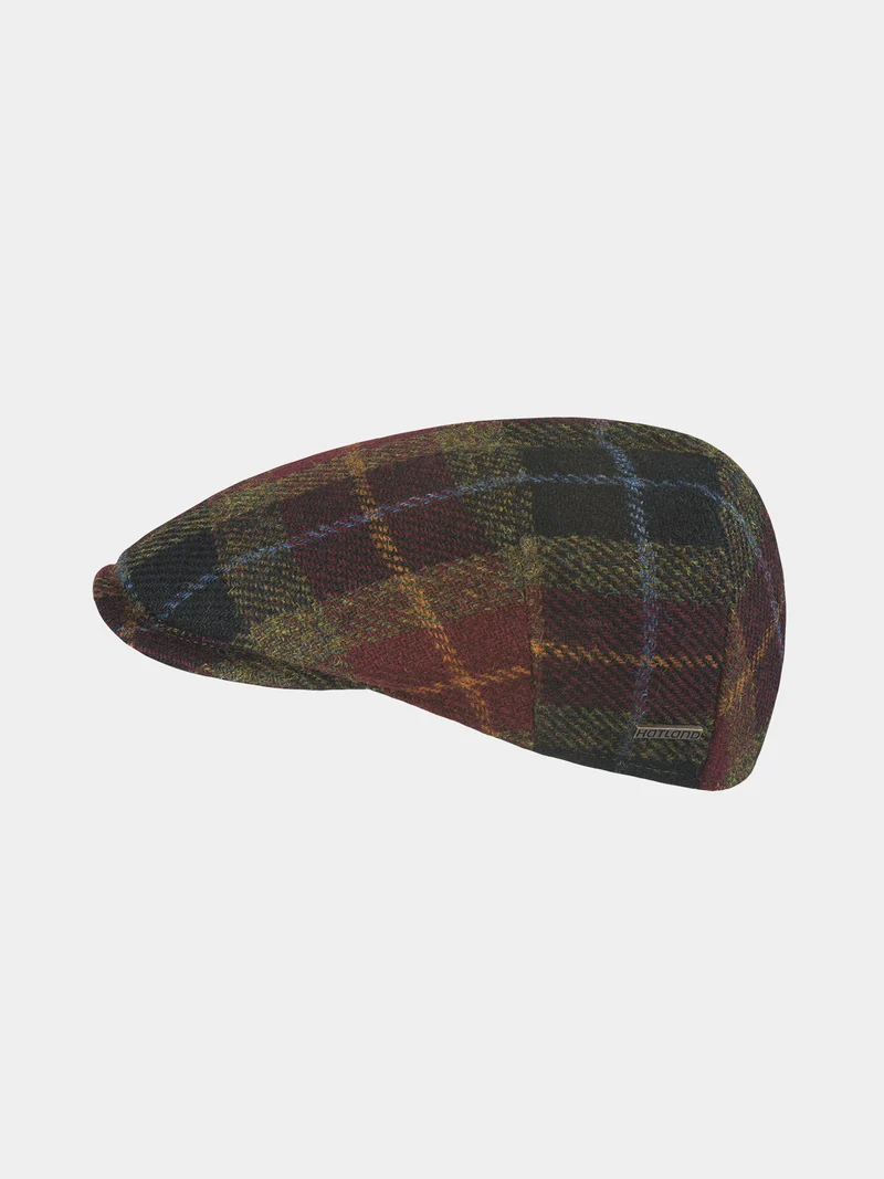 Diomar - Harris Tweed flatcap - Bordeaux rood