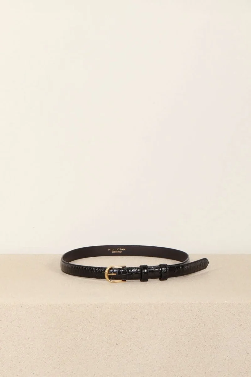 Nili Lotan - Riem - Jane Croc - Black shiny