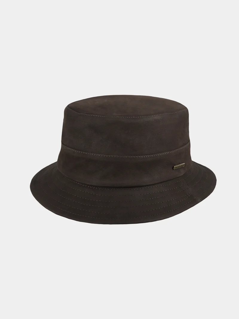 Sefton - Leren bucket hoed - Bruin
