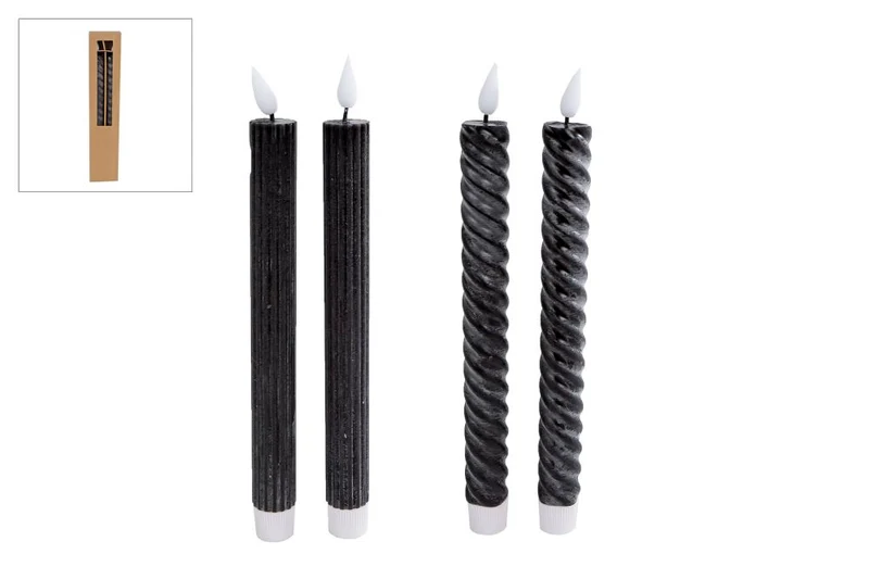 Kaars stripe dinner zwart 091489