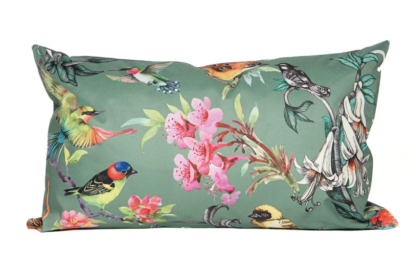 Buitenkussen vogels groen 30 x 50 749233