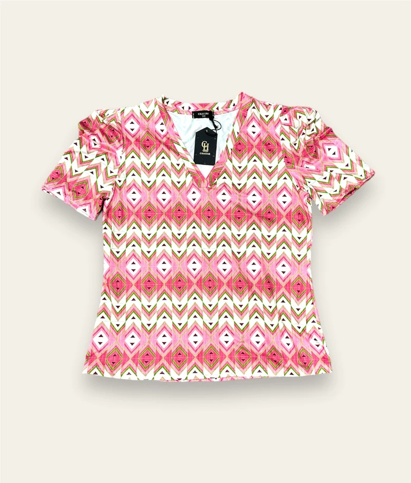 Top Elise met print 240425 Roze