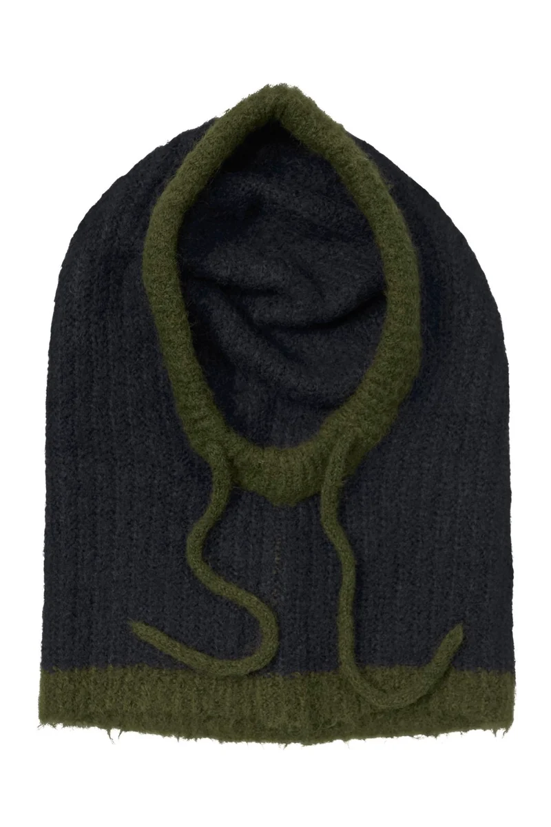 Object - Objmilu Knit Balaclava - 5173225 Raven Bronze Green