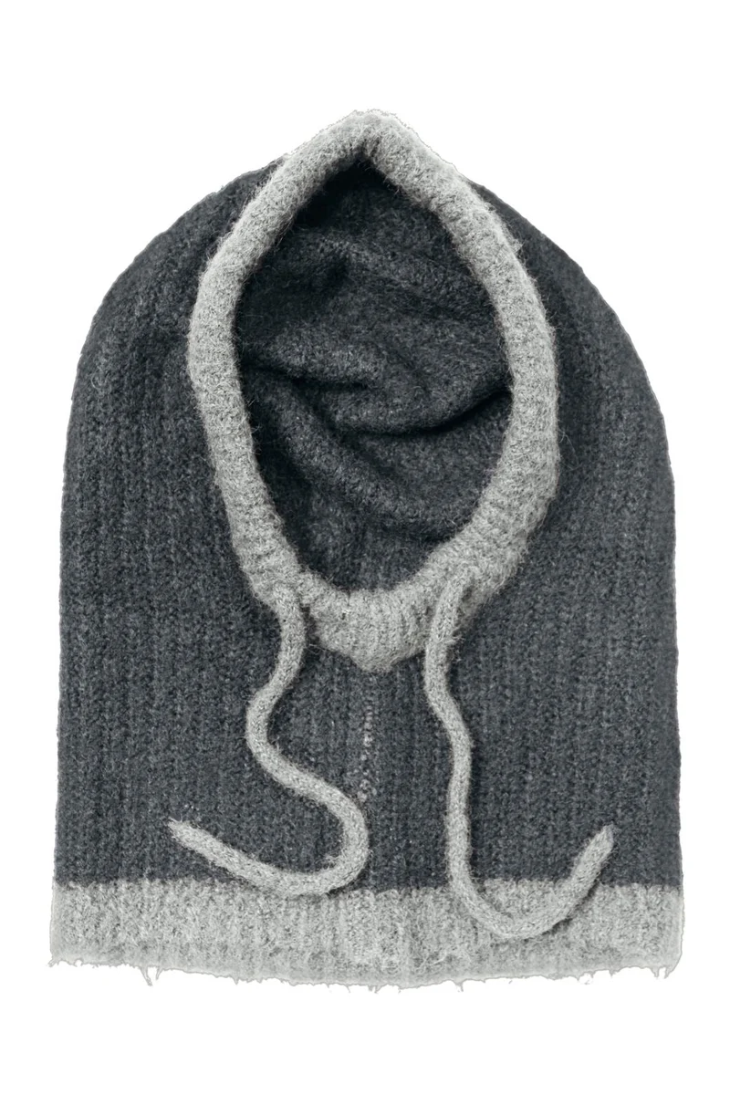 Object - Objmilu Knit Balaclava - 5173226 Medium Grey Melange Light Grey